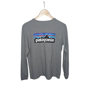 Patagonia P-6 Logo Long Sleeve Responsibili-Tee Gray Men’s Medium